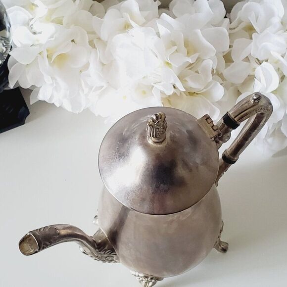 Vintage Victorian Design Silver Pitcher Decorative H: 10" - Picture 7 of 10